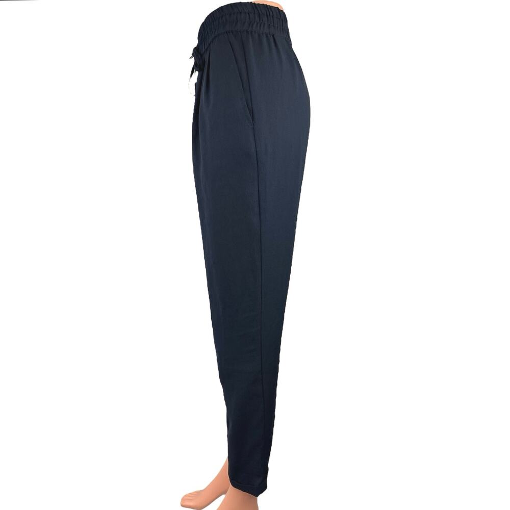 Zara Basic Black Elastic Waist Drawstring Tapered… - image 2